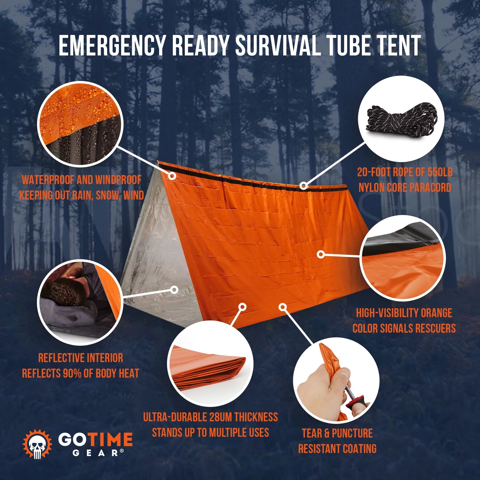 | Life Tent Emergency Survival Shelter - 2 Person Tube Tent | 